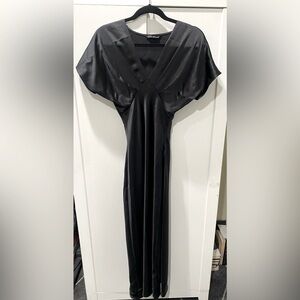 ZARA Black Satin Dress – XS
